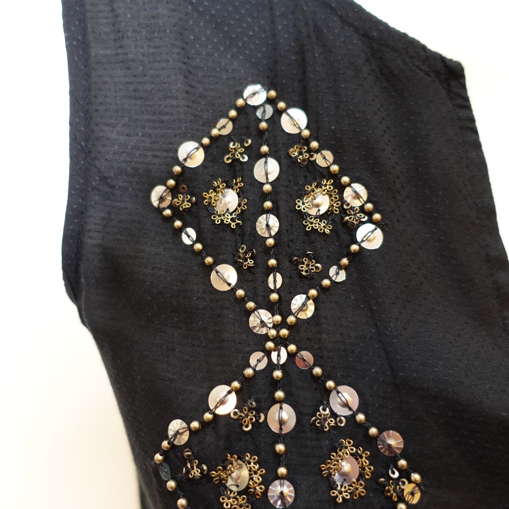 Lucky Brand Black Beaded Sleeveless Top - Picture 4 of 13